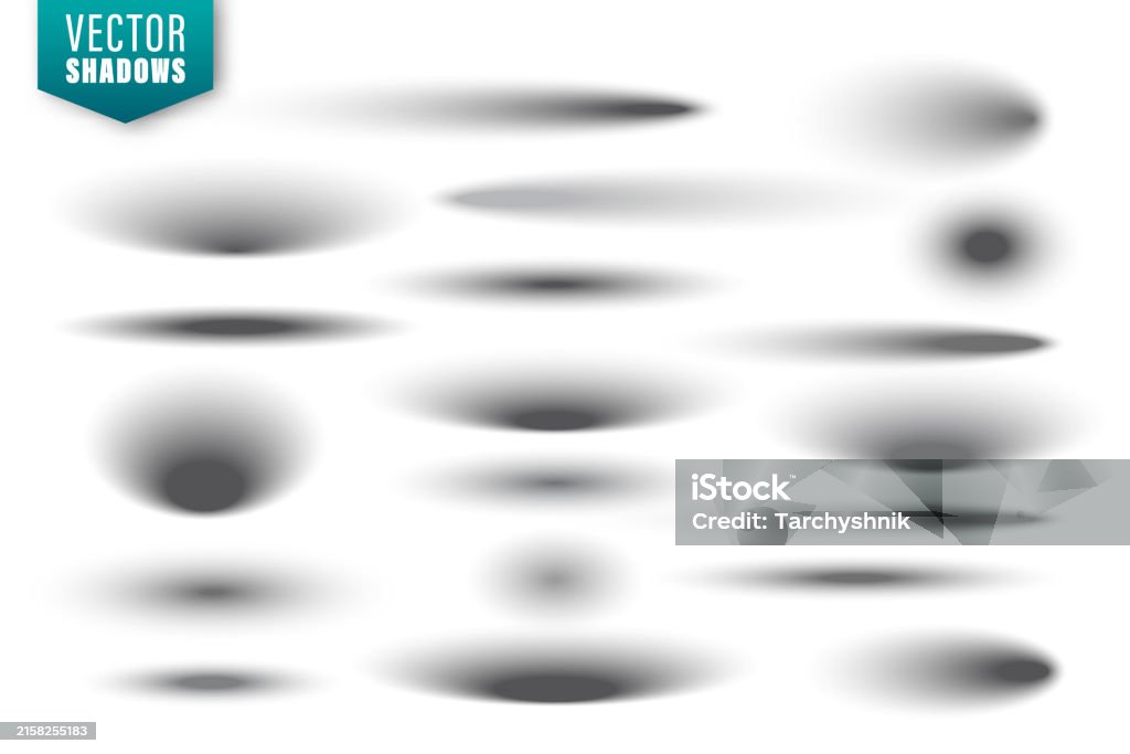 Round Shadow Model Realistic Shadow Effect Round Shadows Collection Isolated On White ...