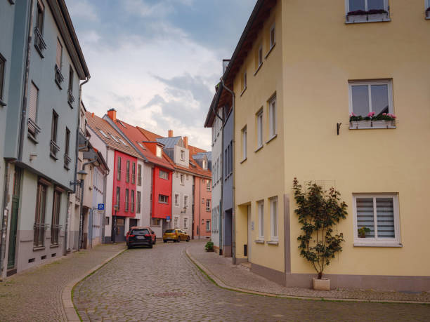 Erfurt, Germany - May 21, 2023: city street life in old town, historical heritage.
