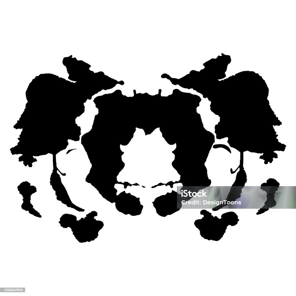 Handshake Rorschach Rorschach Inkblot Test Black Silhouette Isolated On White Background ...