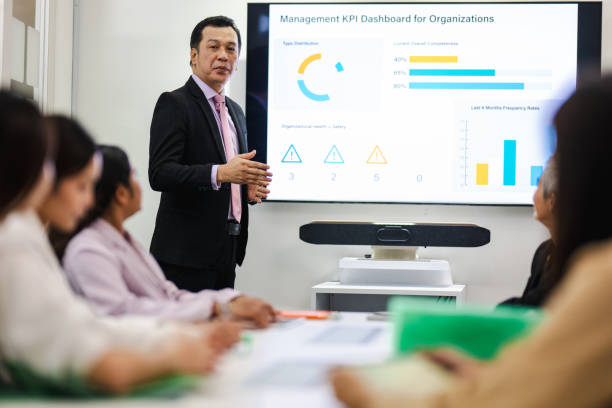 istock Mid adult CEO talking to his advisor team while giving them a presentation  in the Boardroom 2158262007