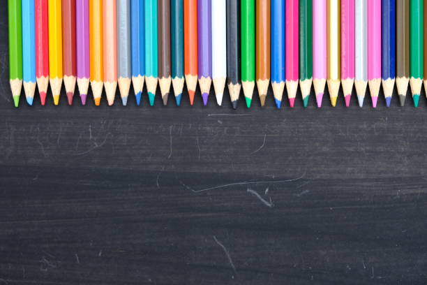 istock Colorful pencil on the blackboard background 2158263688