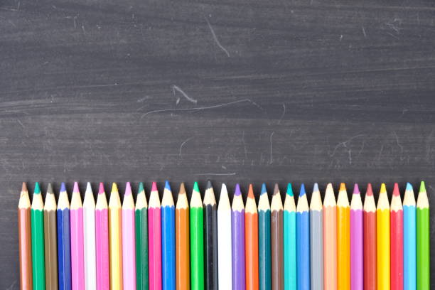 istock Colorful pencil on the blackboard background 2158263693