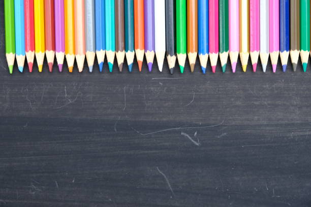 istock Colorful pencil on the blackboard background 2158263695