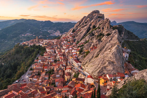 istock Pietrapertosa, Italy Townscape at Dusk 2158264318
