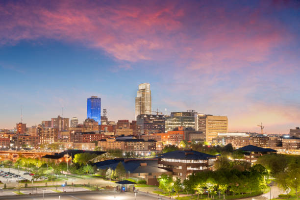 istock Omaha, Nebraska, USA Cityscape at Dusk 2158264384
