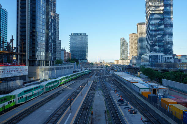 Toronto, Canada -  June 14, 2024: Toronto Transit Commission Head Office, Davisville subway station and depot on Yonge Street