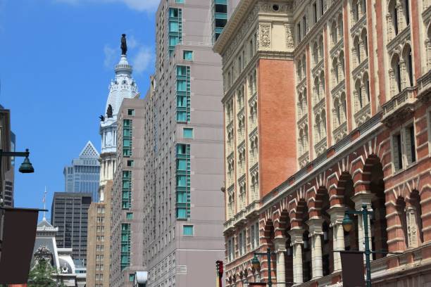Philadelphia city street view. Downtown Philadelphia - Market Street.