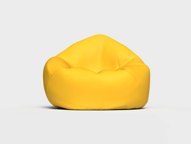 istock yellow beanbag chair isolated. 3d illustration 2158273579