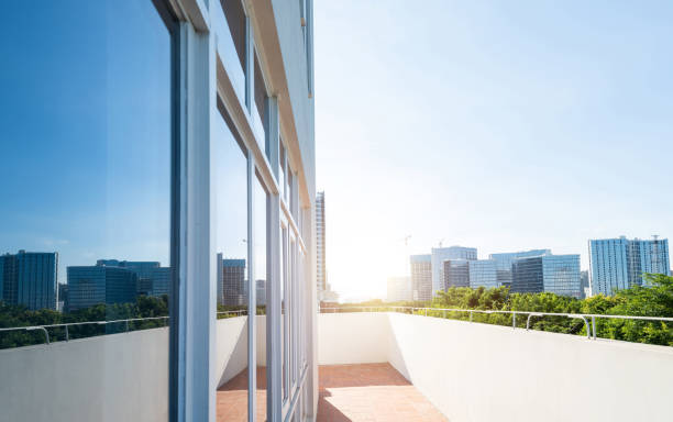 istock Glass walls of modern office building 2158275163
