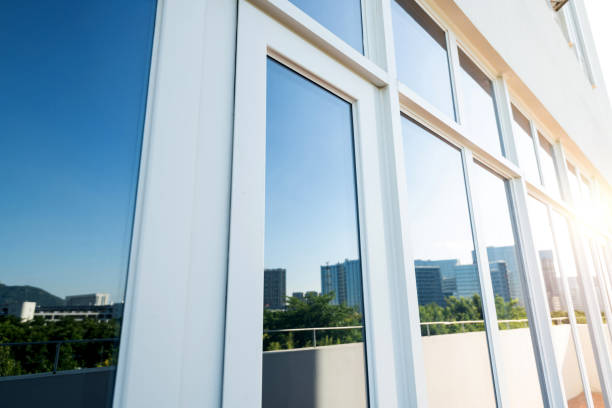 istock Glass walls of modern office building 2158275172