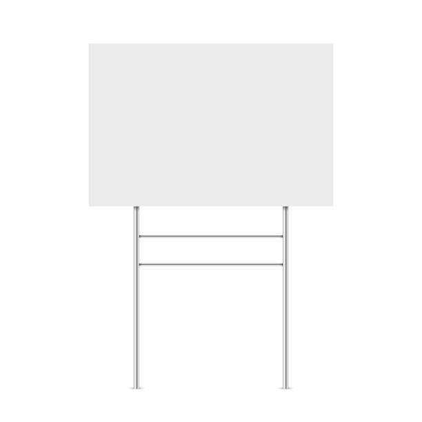 istock Blank real estate sale banner sign or billboard mock up 2158275755