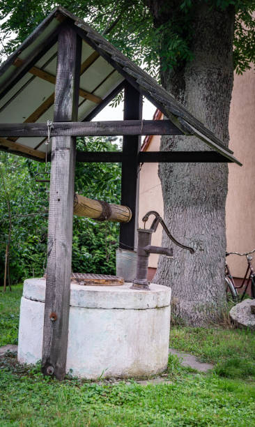 istock Old Well With Hand Pump In Rural Backyard 2158277735