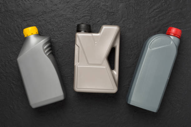 istock Automobile products and tools on concrete background, top view 2158278477