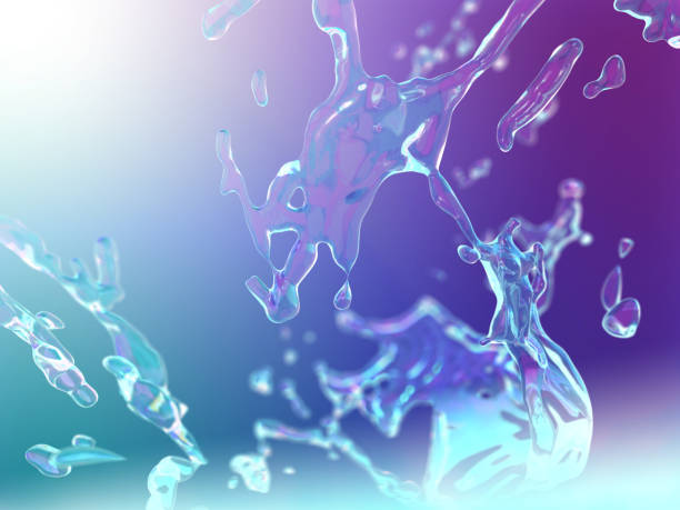 istock 3D render illustration of abstract splashing water droplets 2158284798