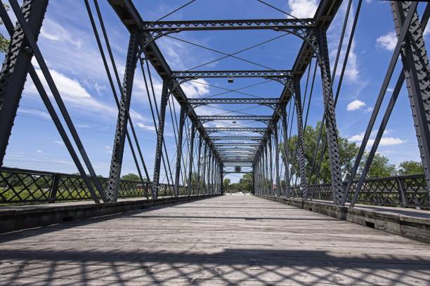 istock Old pedestrian bridge in Fort Wayne. 2158285415