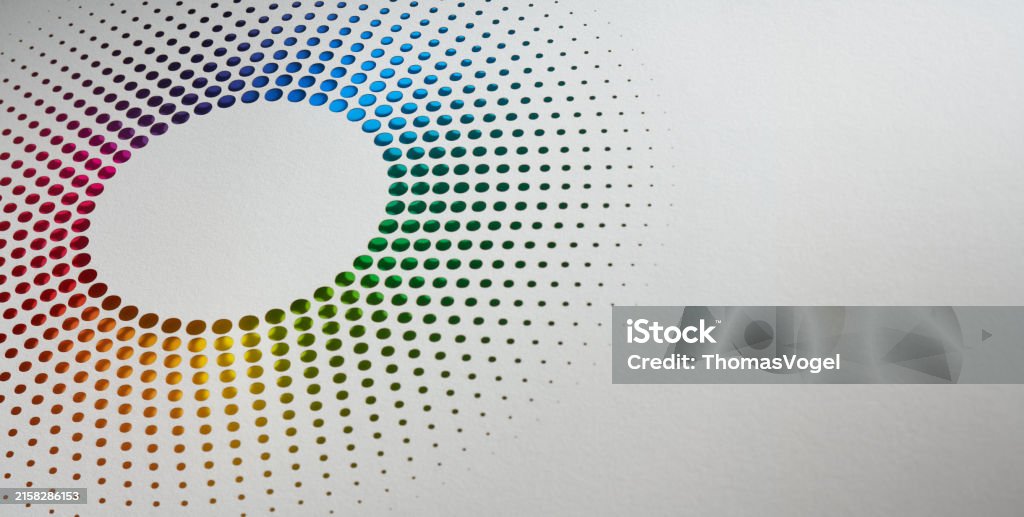 Vibrant Circular Array Of Multicolored Dots Forming A Gradient On A ...