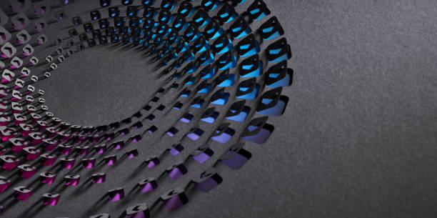 istock Vibrant Circular Pattern of Paper Cutouts with Gradients on a Dark Textured Surface 2158286183