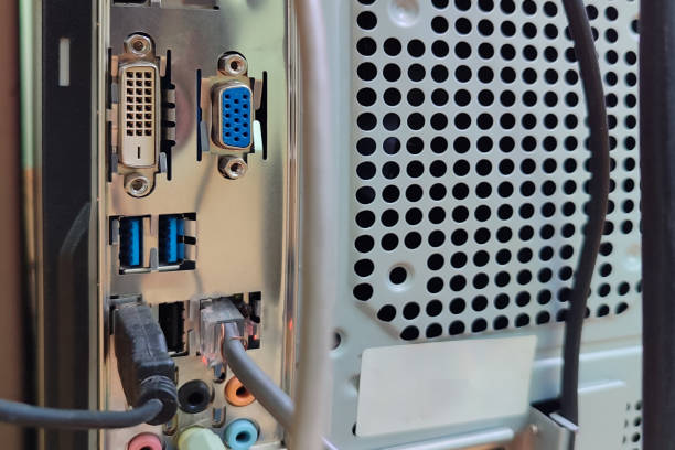 Pc Rear View Free Stock Photo of Rear view of computer hardware with multiple ports ...