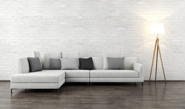 istock Large luxury modern bright interiors Living room mockup illustration 3D rendering image 2158289538