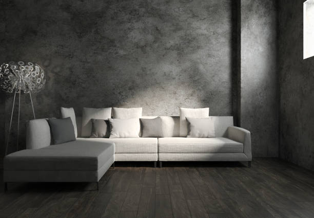 istock Large luxury modern bright interiors Living room mockup illustration 3D rendering image 2158289539
