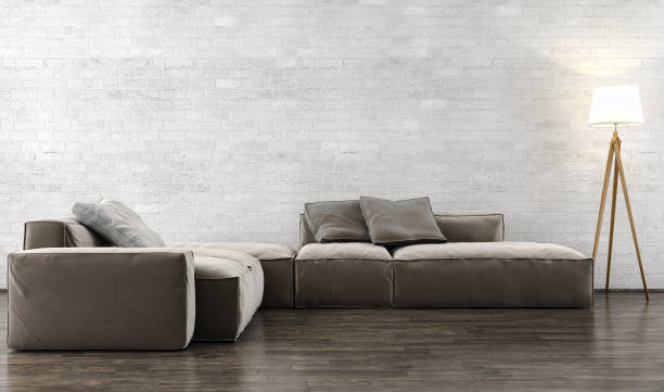 istock Large luxury modern bright interiors Living room mockup illustration 3D rendering image 2158289544