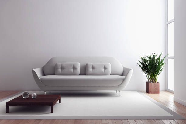 istock Large luxury modern bright interiors Living room mockup illustration 3D rendering image 2158289739