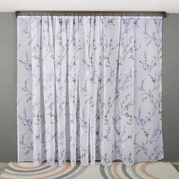 istock The curtain is floral tulle. 2158290230