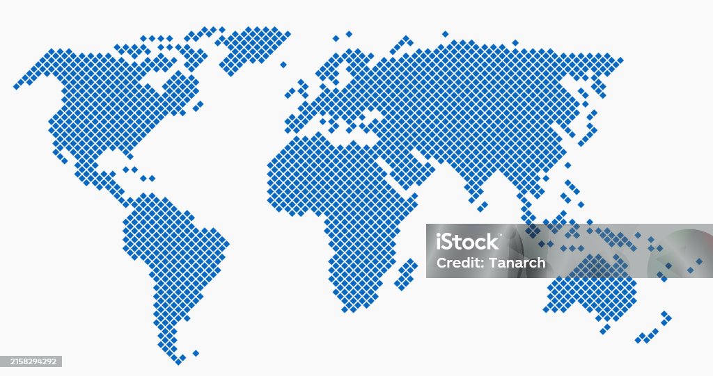 World Mappoint Shape Square Shape World Map On White Background Stock Illustration ...