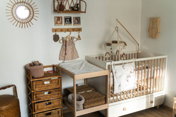 istock Newborn’s room in boho style 2158299658