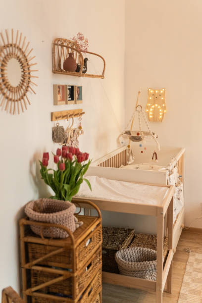 istock Newborn’s room in boho style 2158300339