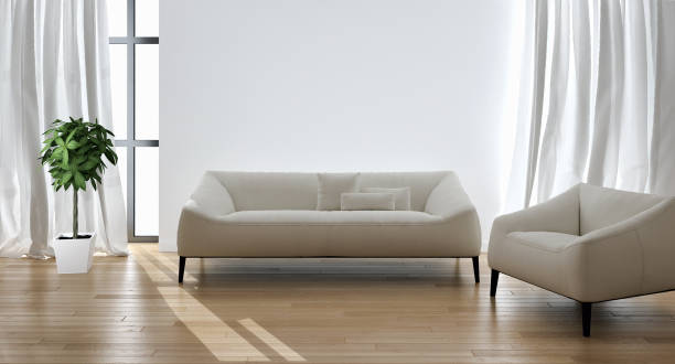 istock Large luxury modern bright interiors Living room mockup illustration 3D rendering image 2158300418