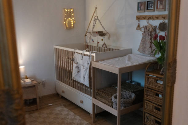 istock Newborn’s room in boho style 2158300760