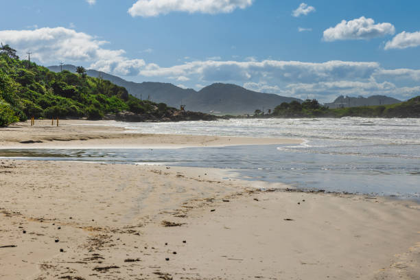 istock Coastline with beach and ocean with waves in Brazil, Florianopolis 2158301844