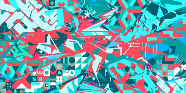istock Modern Abstract Urban Street Art Graffiti Style Vector Collage Illustration Background Template 2158303130