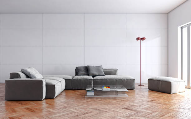 istock Large luxury modern bright interiors Living room mockup illustration 3D rendering image 2158306714