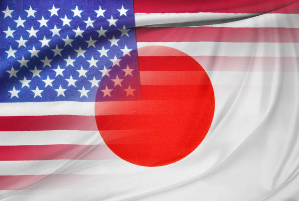 istock American and Japanese flags 2158308107