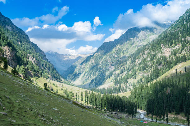 istock A river flows through a valley with mountainous surroundings, Kashmir, India 2158309001