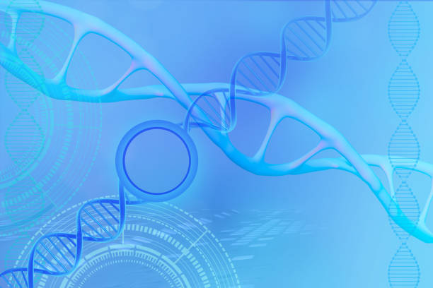 human dna structure with glass helix, transition to liquid, deoxyribonucleic acid background, nucleic acid molecules, genetic information, change, break in chemical structure, 3d rendering