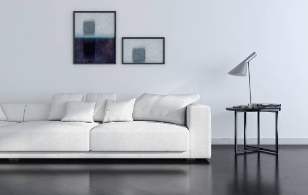 istock Large luxury modern bright interiors Living room mockup illustration 3D rendering image 2158309794