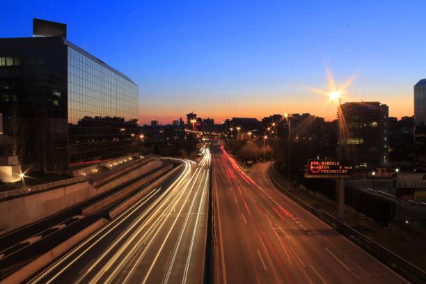 istock Sunset view over a the A2 railway in Madrid, Spain 2158311237