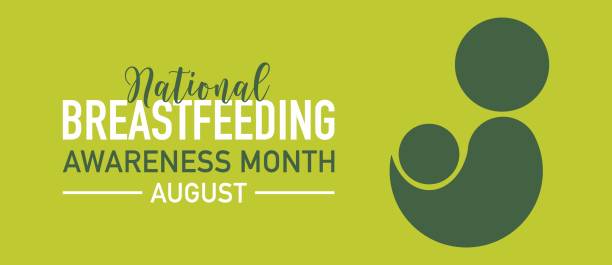 istock National Breastfeeding month calligraphic banner design background. poster, card concept idea. Health awareness vector template. 2158312534