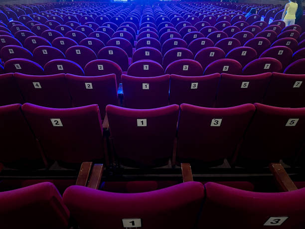 istock Purple red numbered armchairs 2158318066