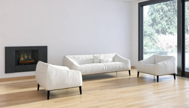 istock Large luxury modern bright interiors Living room mockup illustration 3D rendering image 2158321410