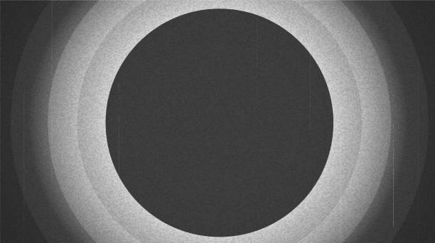 istock Black and white retro Silent Film End Screen circular background lot's of grain texture 4k aspect ratio 2158323177