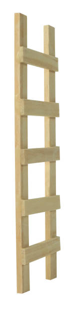 istock Simple handmade wooden ladder vertical 2158326942