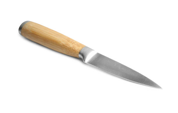 istock One knife with wooden handle isolated on white 2158327584