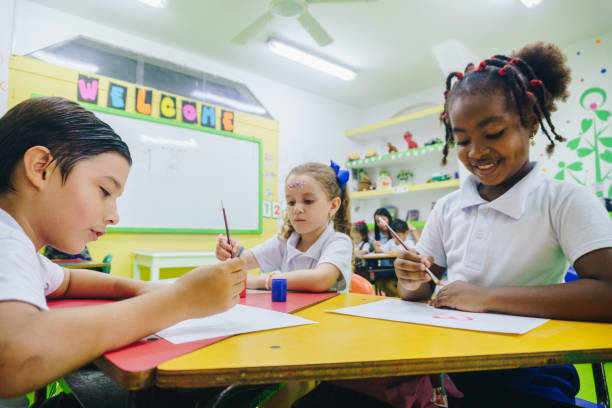 istock Children painting and drawing in art class 2158327724