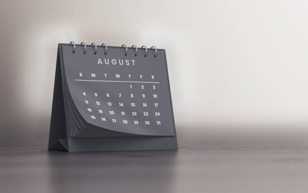 istock August 2024 Realistic Gray Desk Calendar 2158331017