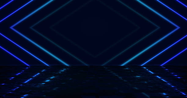istock Abstract technology background clubbing nightlife background. Disco lights music concert light show glowing shiny square geometric laser loop with reflection. Award show ceremony event. 2158334030