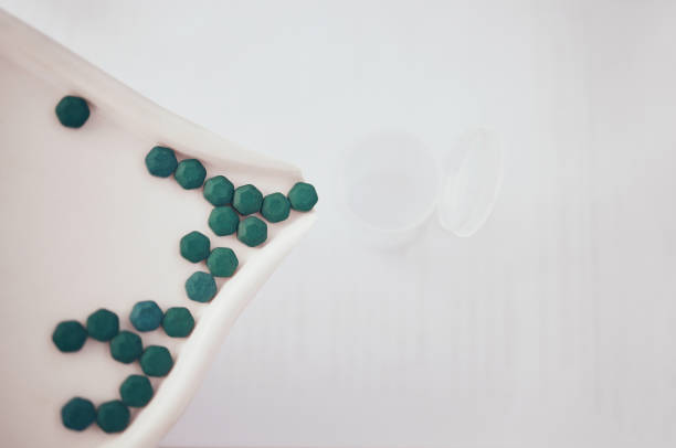 Medicine, container or organize pills for medical correct dose, inventory or pharmaceutical management. Closeup of healthcare tablets, pharmacy products background or retail store drugs distribution